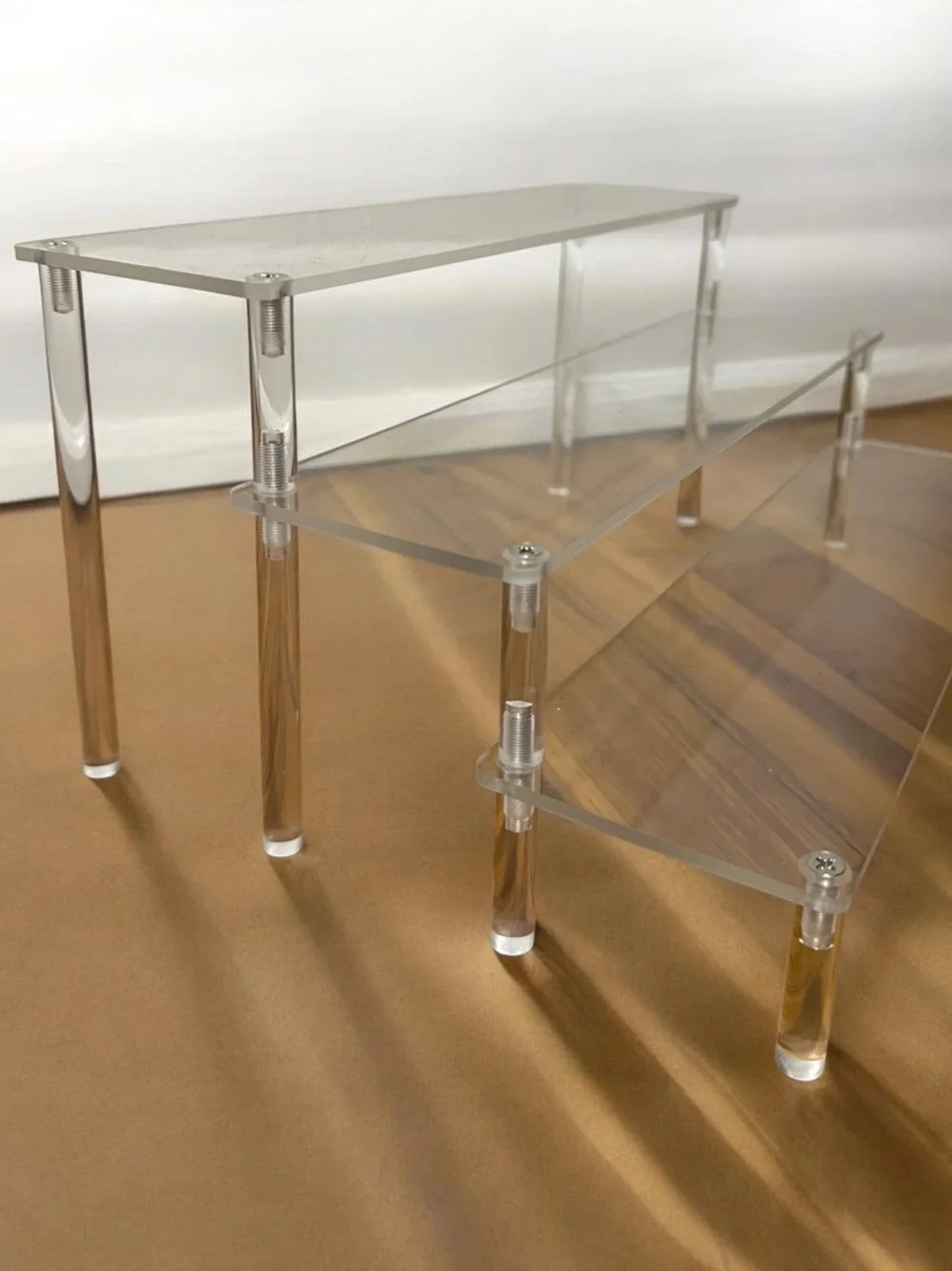 Acrylic and Wood 3-Tier Display Stand - Clear